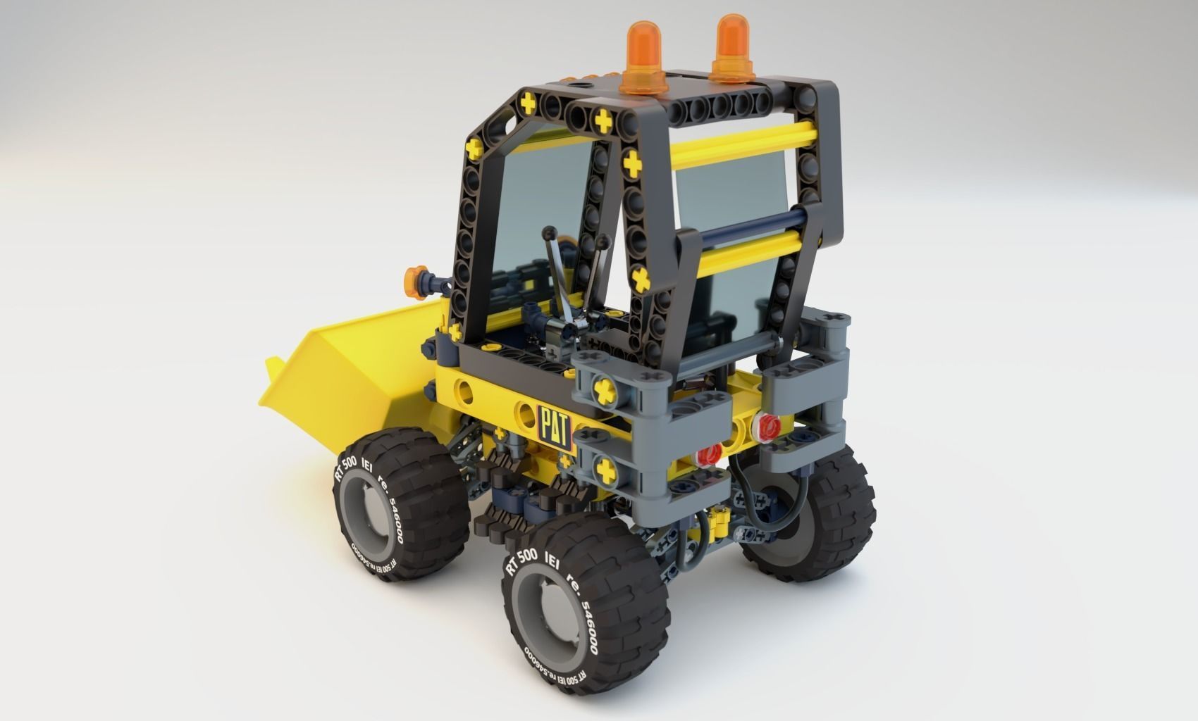 Lego Bulldozer and worker Tim 3D model_6