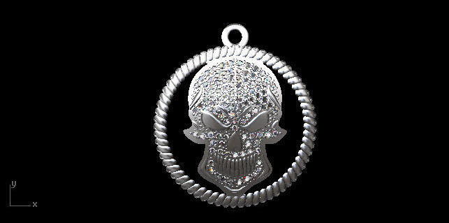 skull charm 3D print model_3