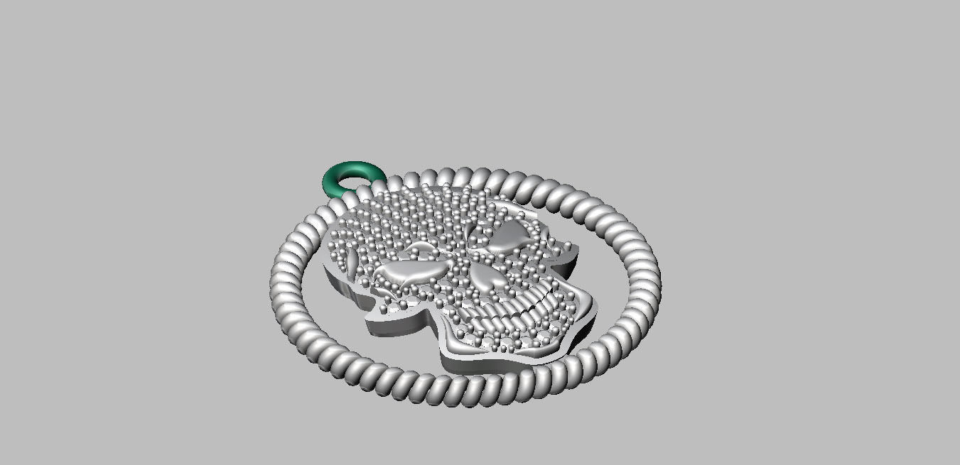 skull charm 3D print model_5