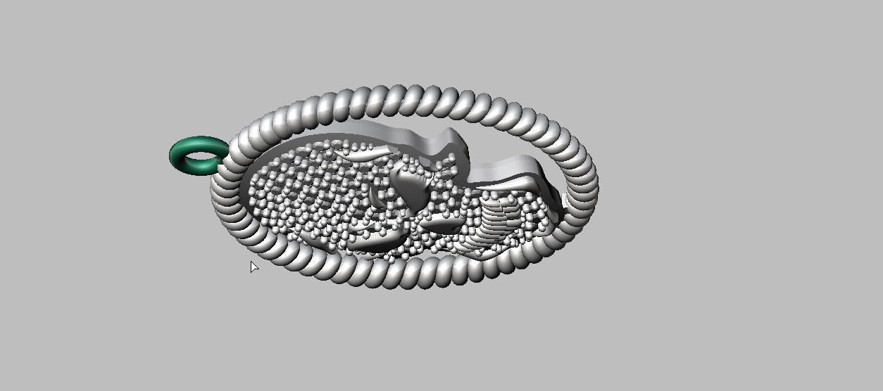 skull charm 3D print model_12