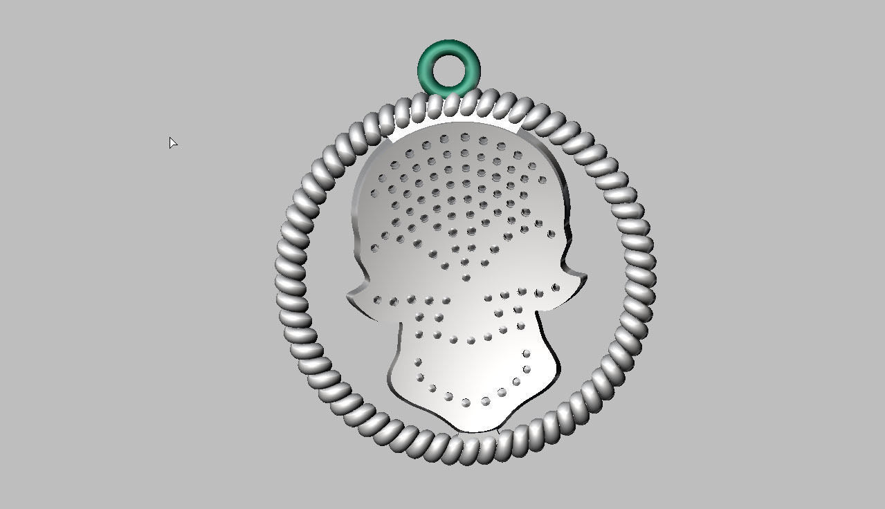 skull charm 3D print model_9