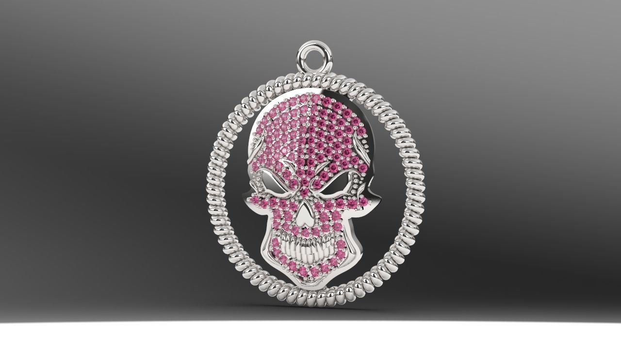 skull charm 3D print model_2