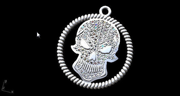 skull charm 3D print model_4