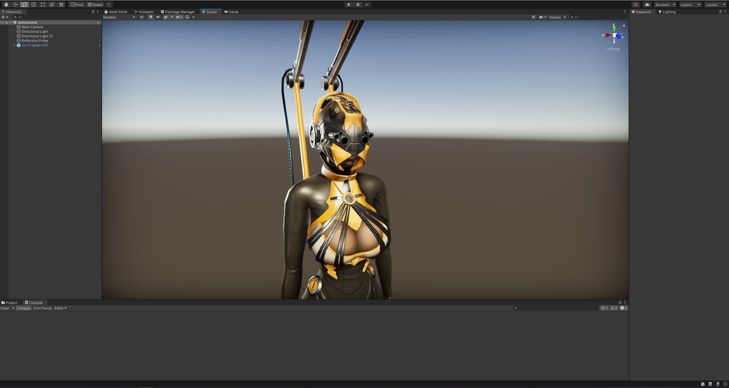 Sci-fi Spider Girl Low-poly 3D model_8