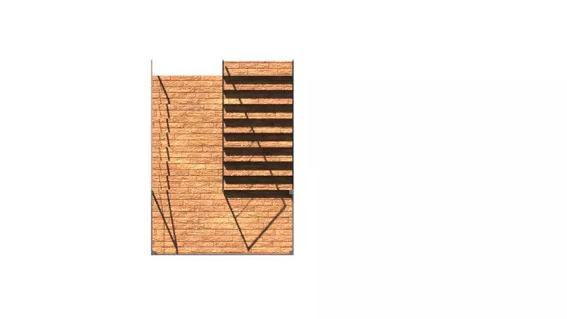 Escalera brick wall with stairs Free 3D model