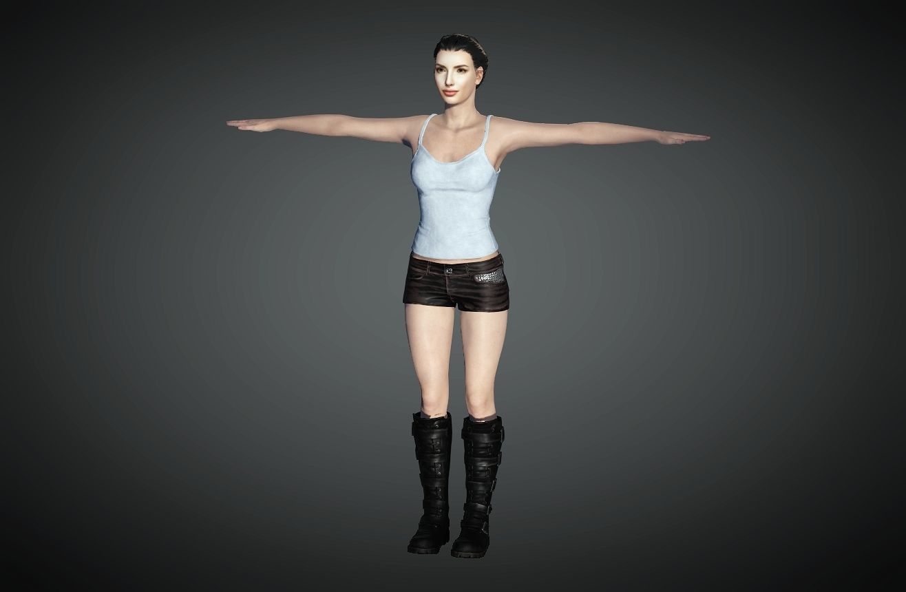  female character  3D model_9
