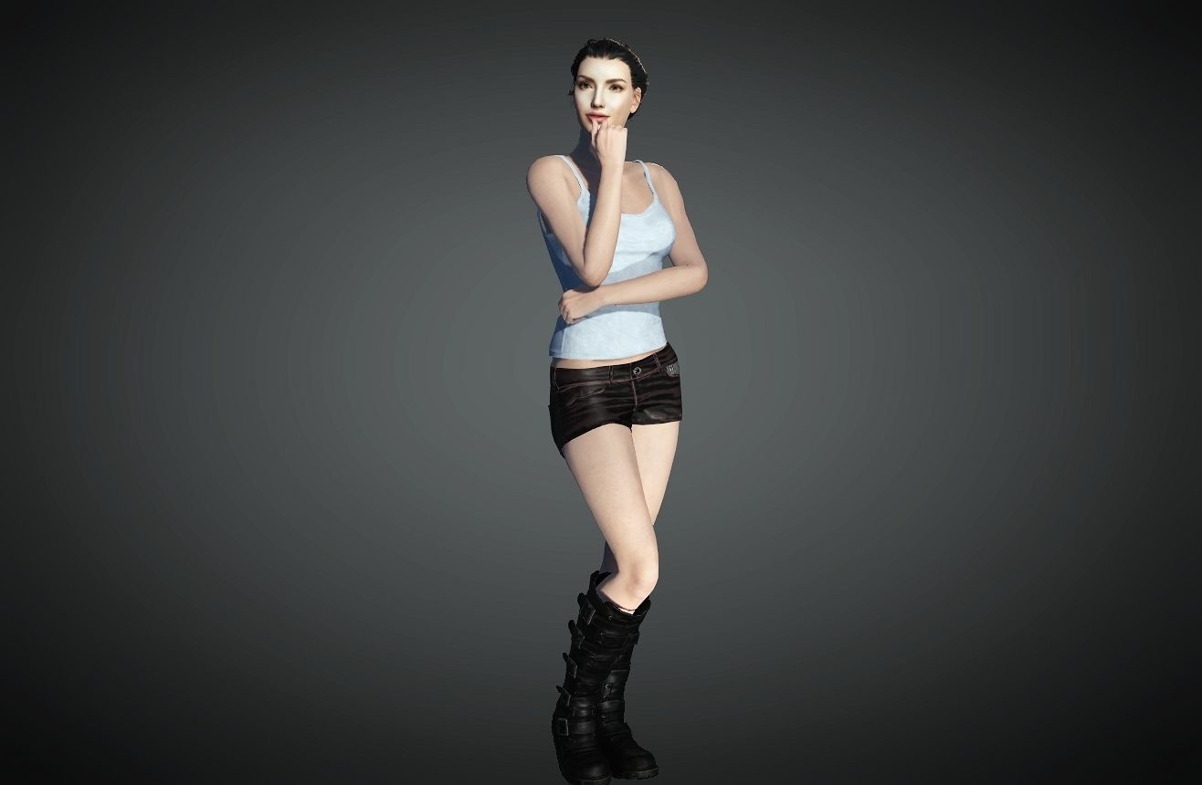  female character  3D model_4