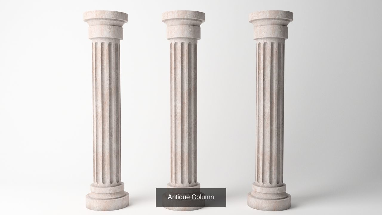 Antique Column Pack - 6 Pieces 3D Model Collection_11
