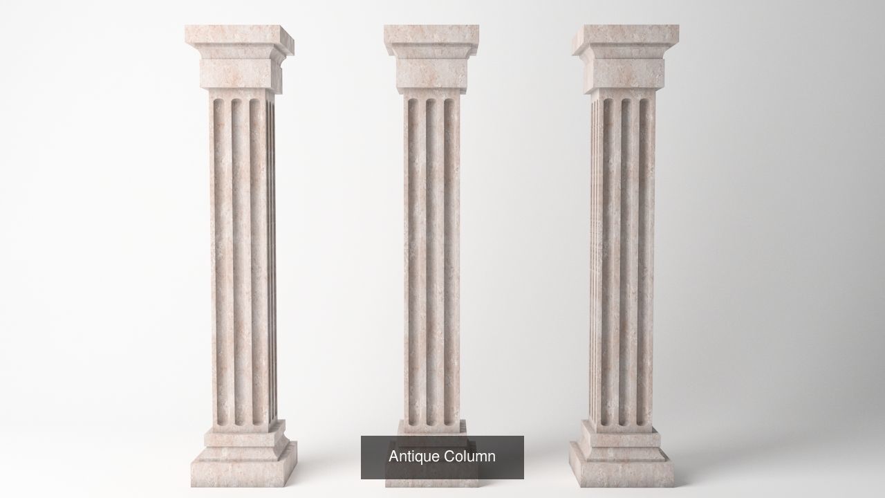Antique Column Pack - 6 Pieces 3D Model Collection_19