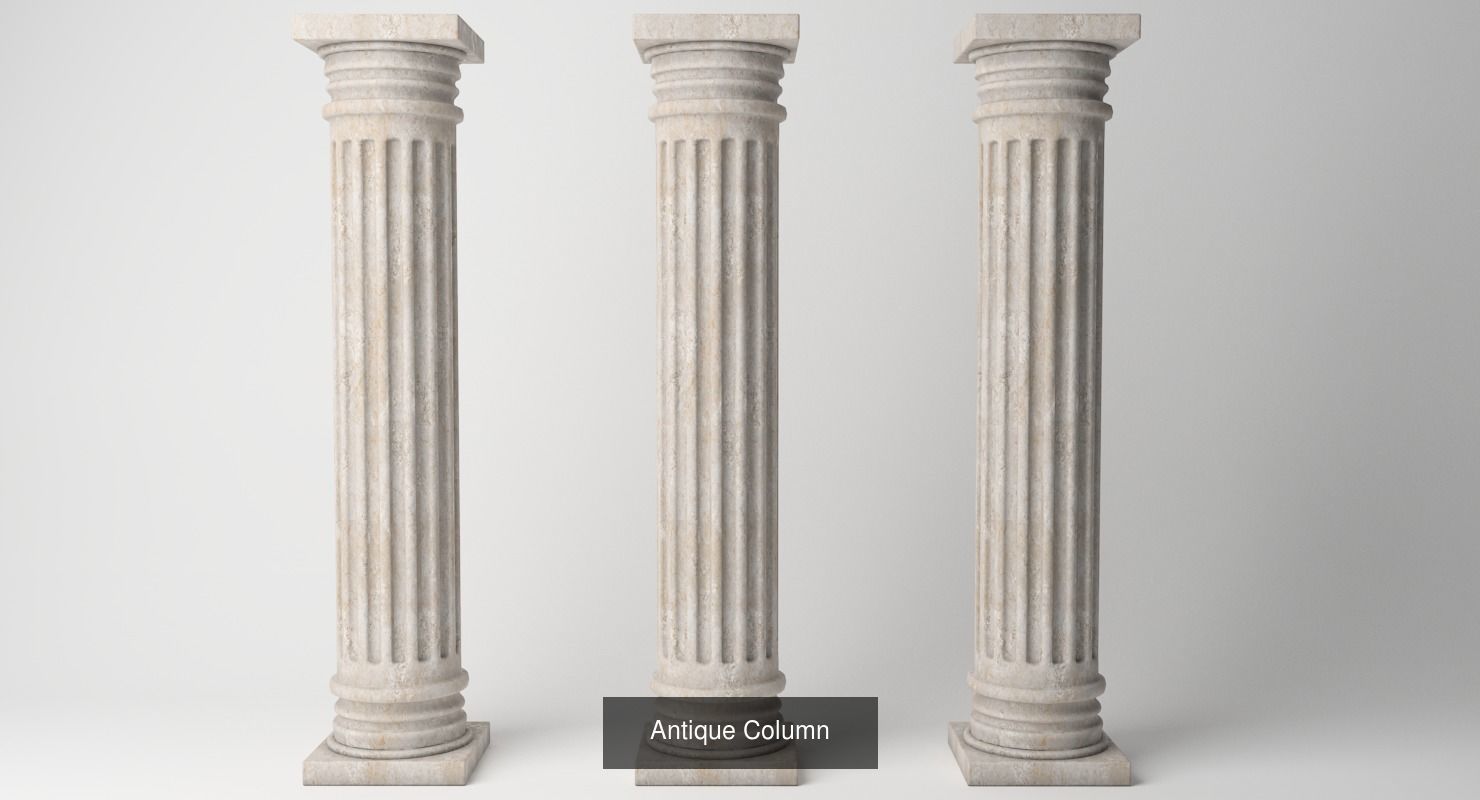 Antique Column Pack - 6 Pieces 3D Model Collection_18