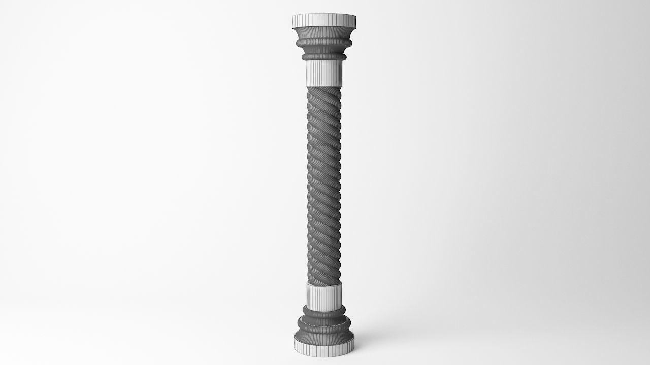 Antique Column Pack - 6 Pieces 3D Model Collection_21