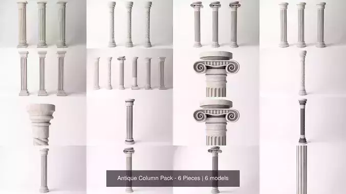 Antique Column Pack - 6 Pieces