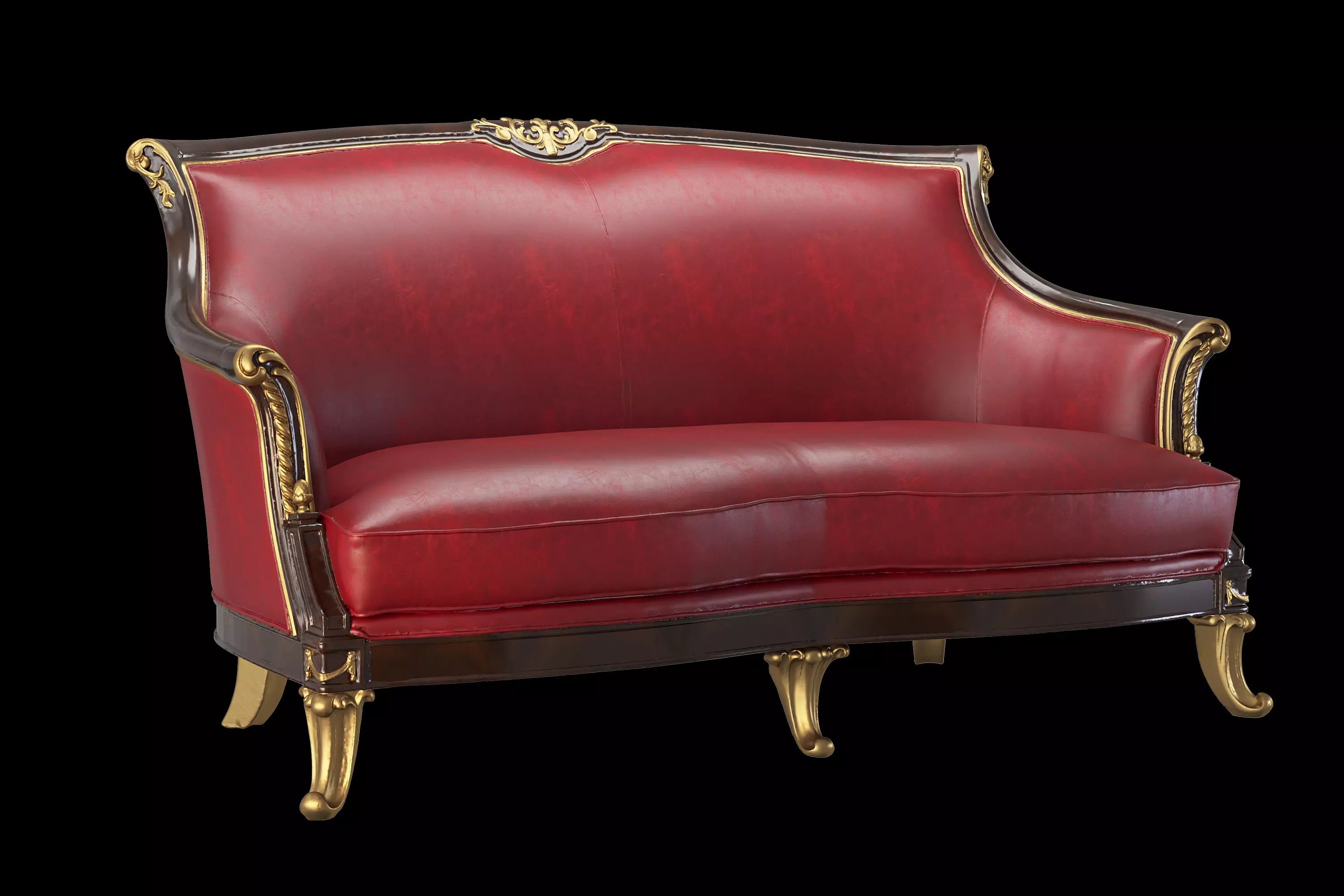 Leather sofa 2 3D model_0