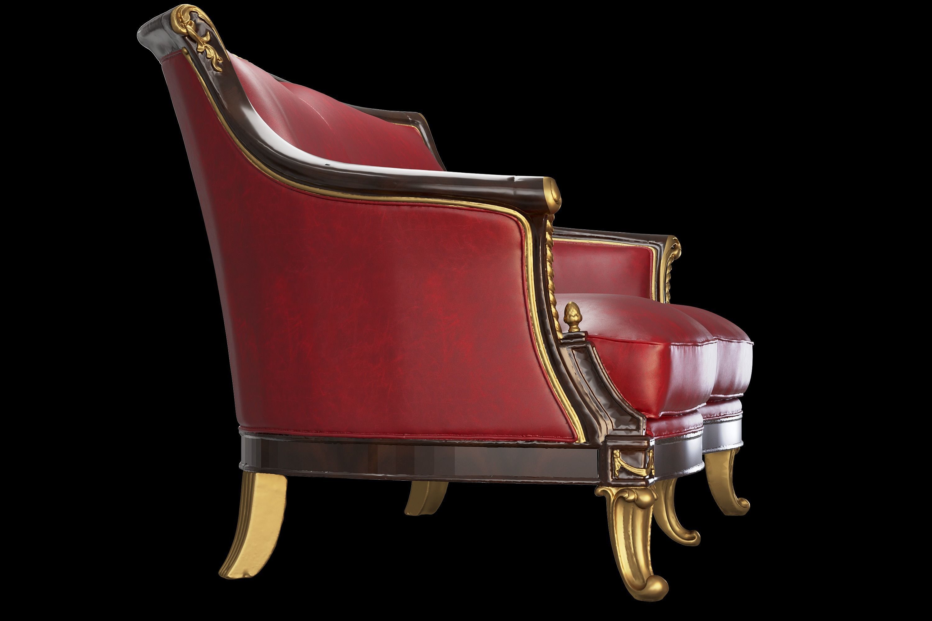 Leather sofa 2 3D model_3