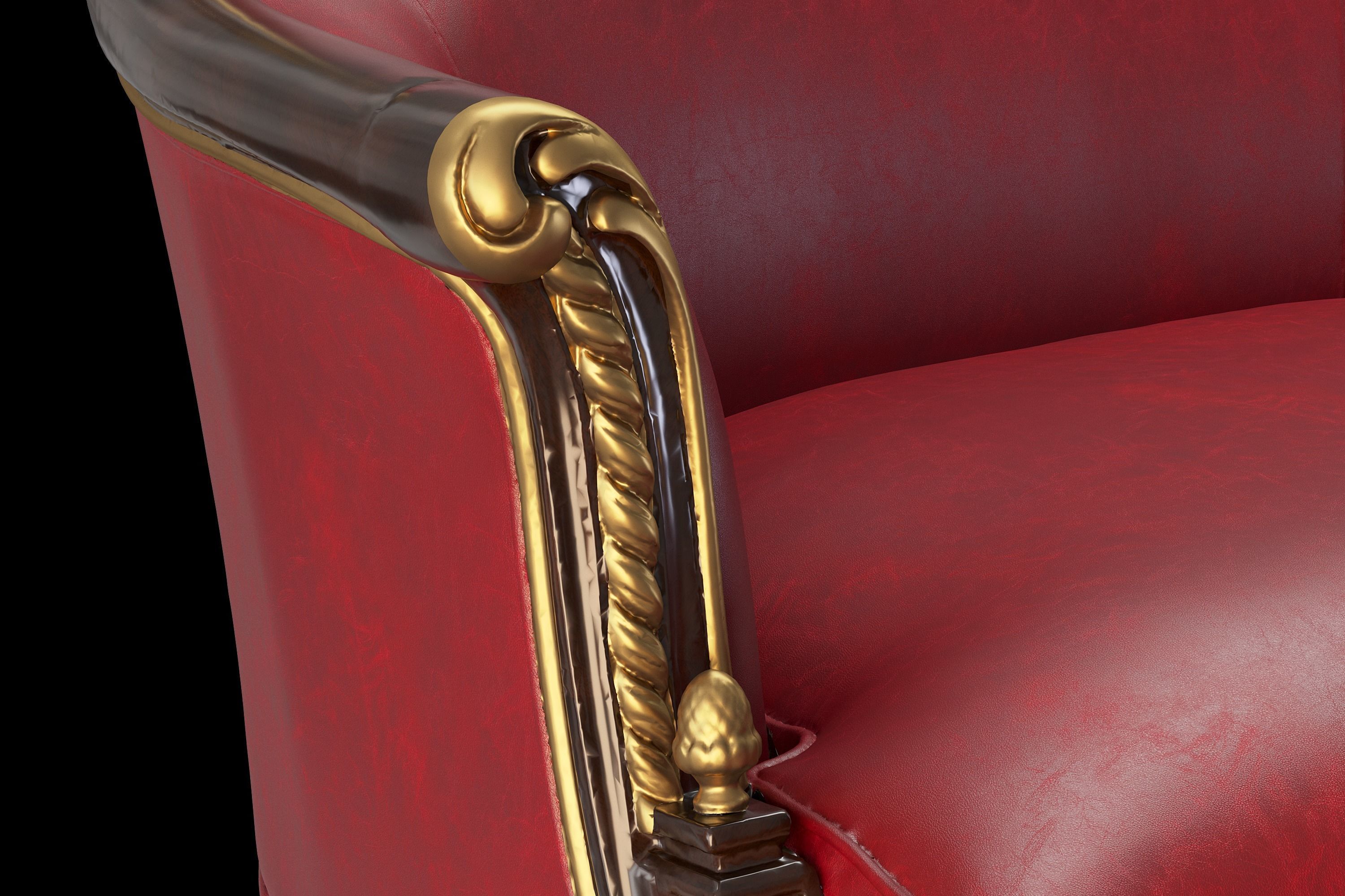 Leather sofa 2 3D model_2