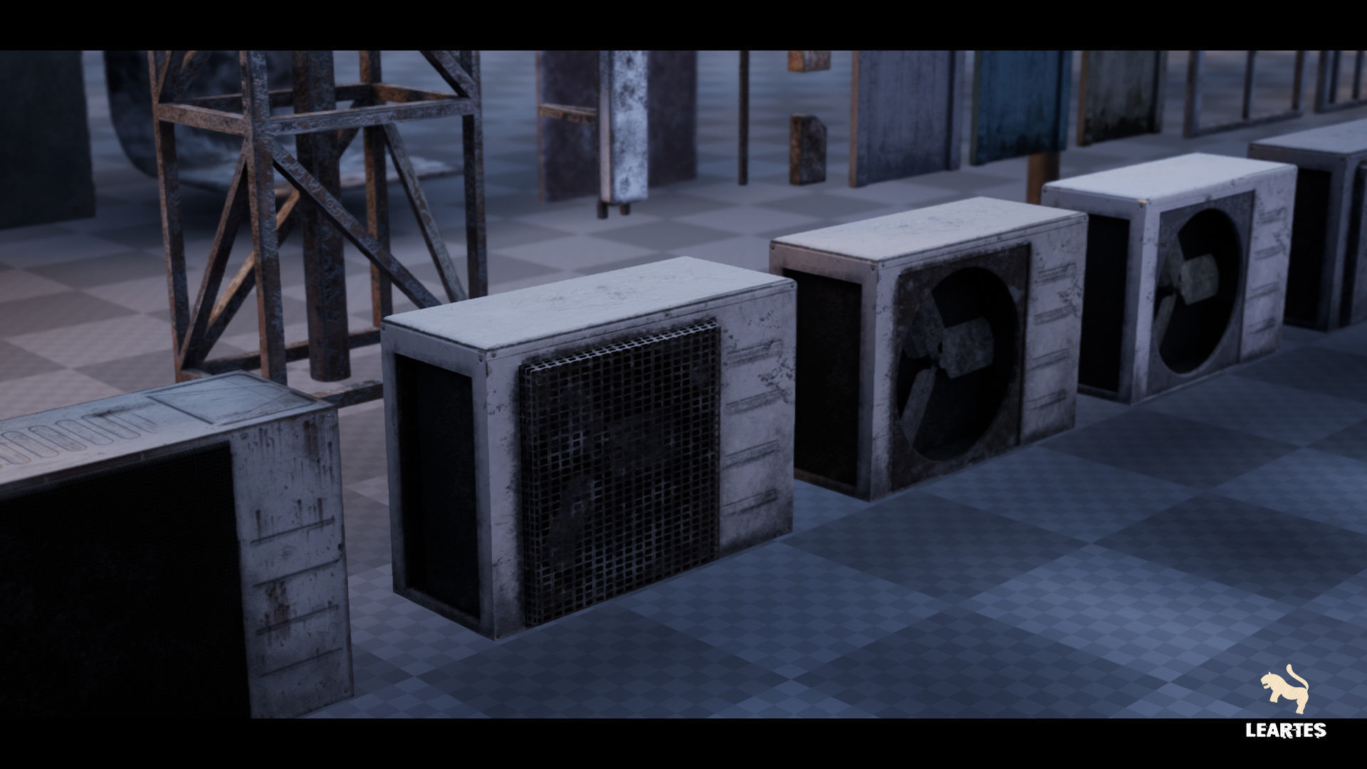 Future Slums Abandoned Post-Apocalyptic District Low-poly 3D model_8