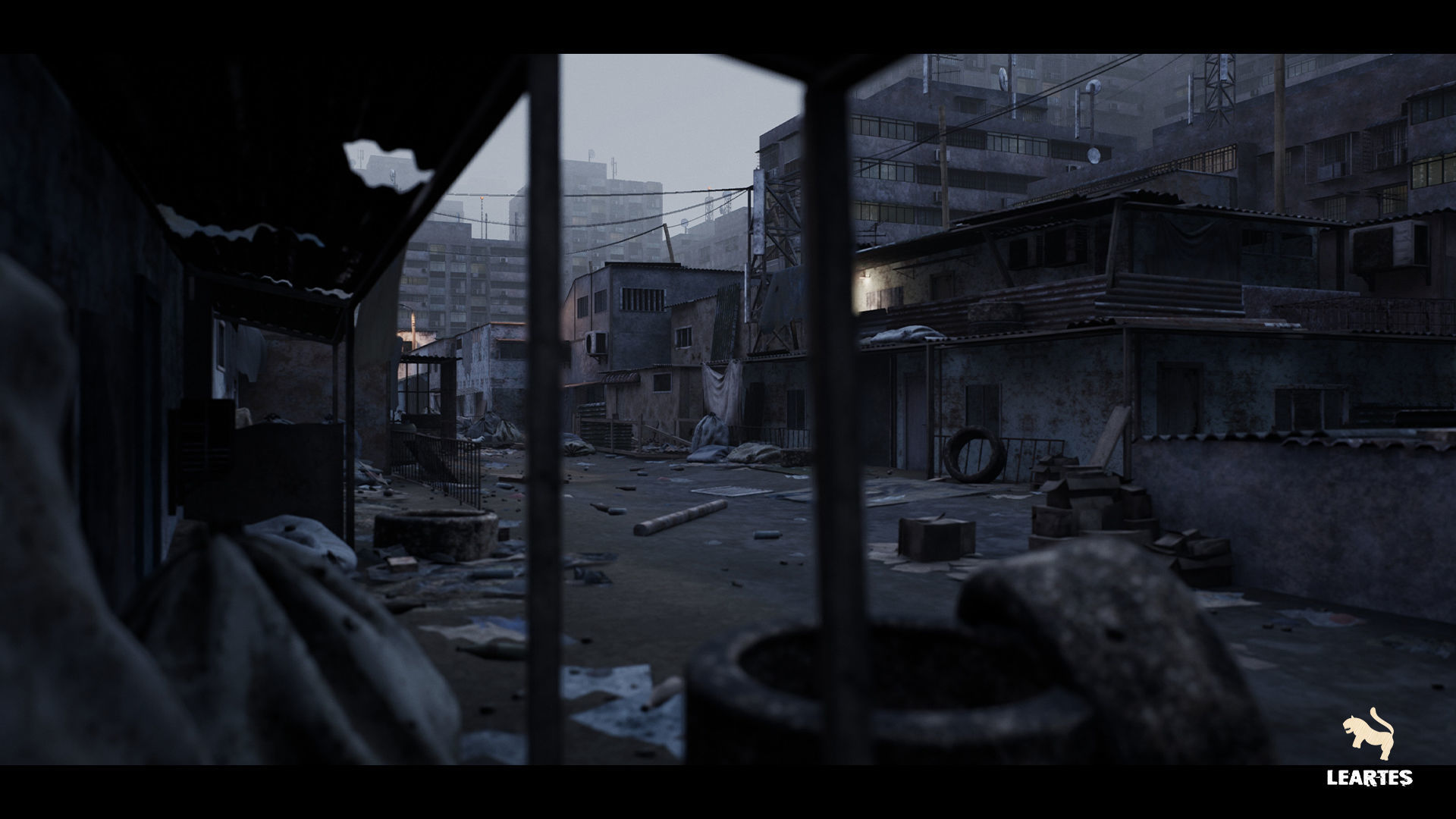 Future Slums Abandoned Post-Apocalyptic District Low-poly 3D model_3
