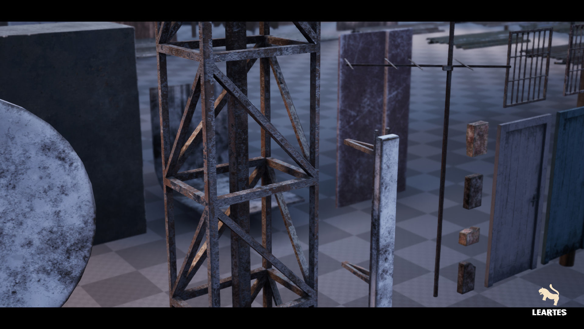 Future Slums Abandoned Post-Apocalyptic District Low-poly 3D model_11