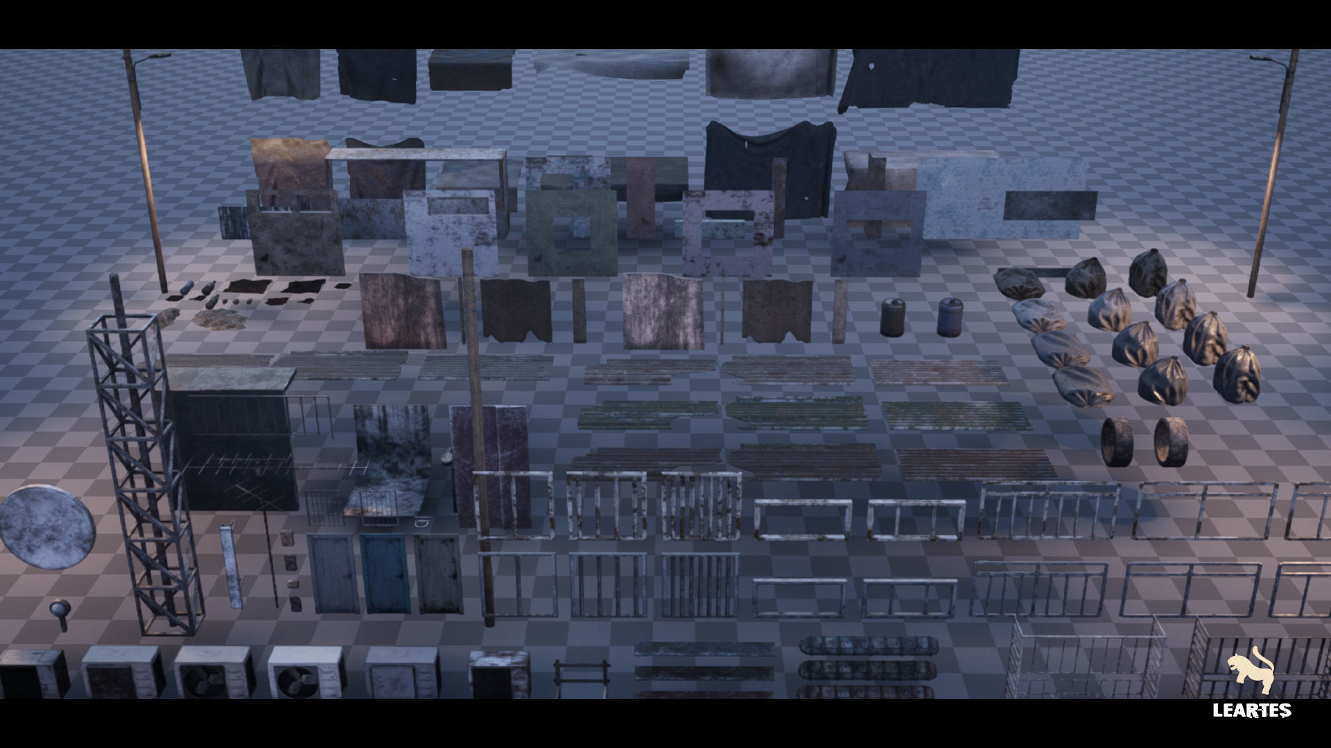 Future Slums Abandoned Post-Apocalyptic District Low-poly 3D model_13