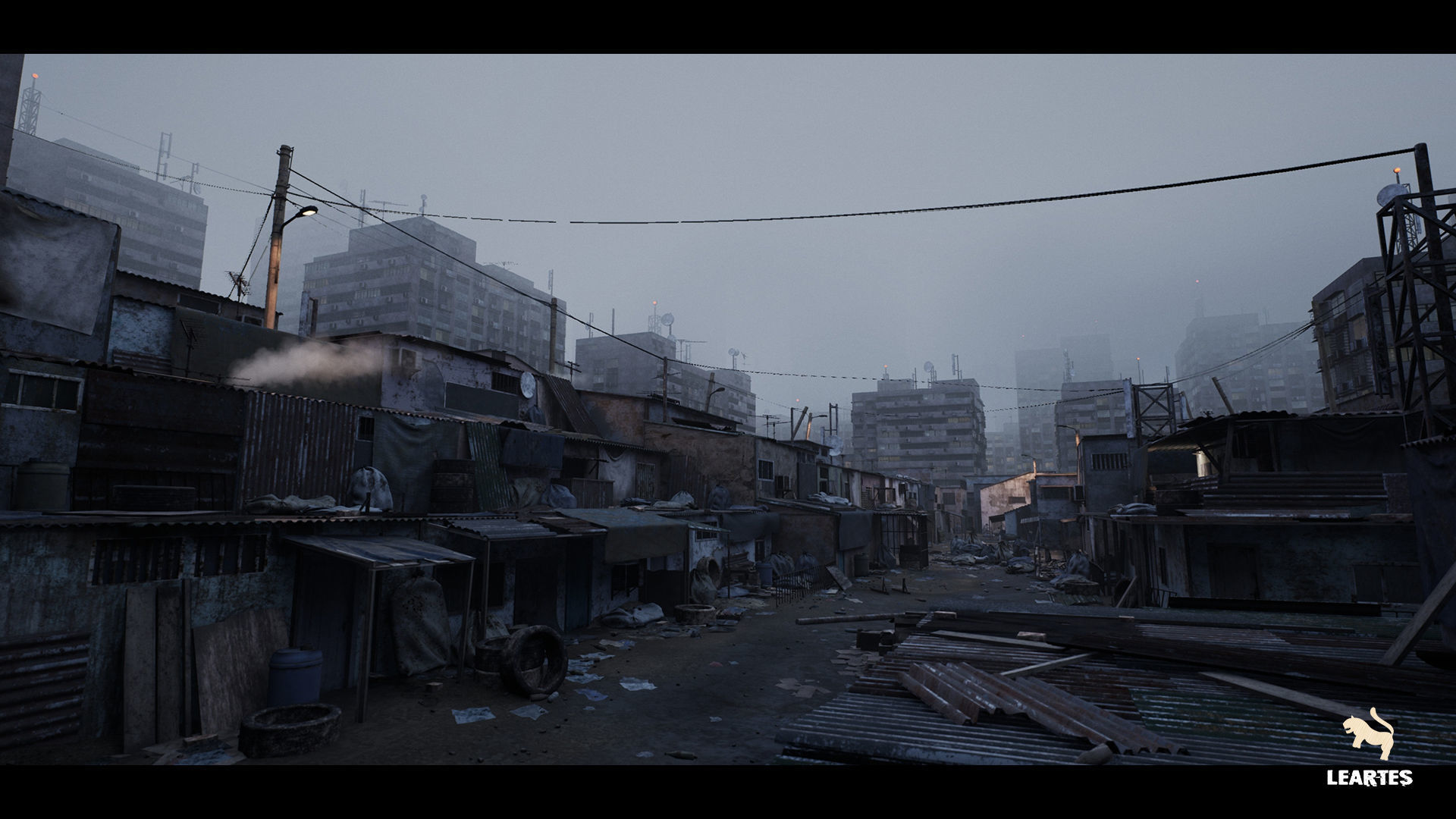Future Slums Abandoned Post-Apocalyptic District Low-poly 3D model_7