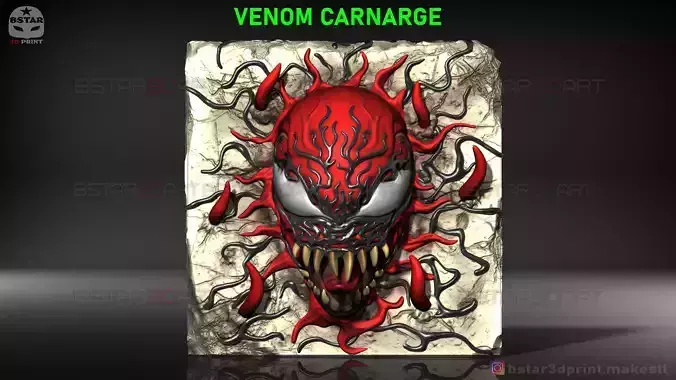 Venom Carnage - Frame Decor - Venom movie 2021 - Marvel Comics  3D print model