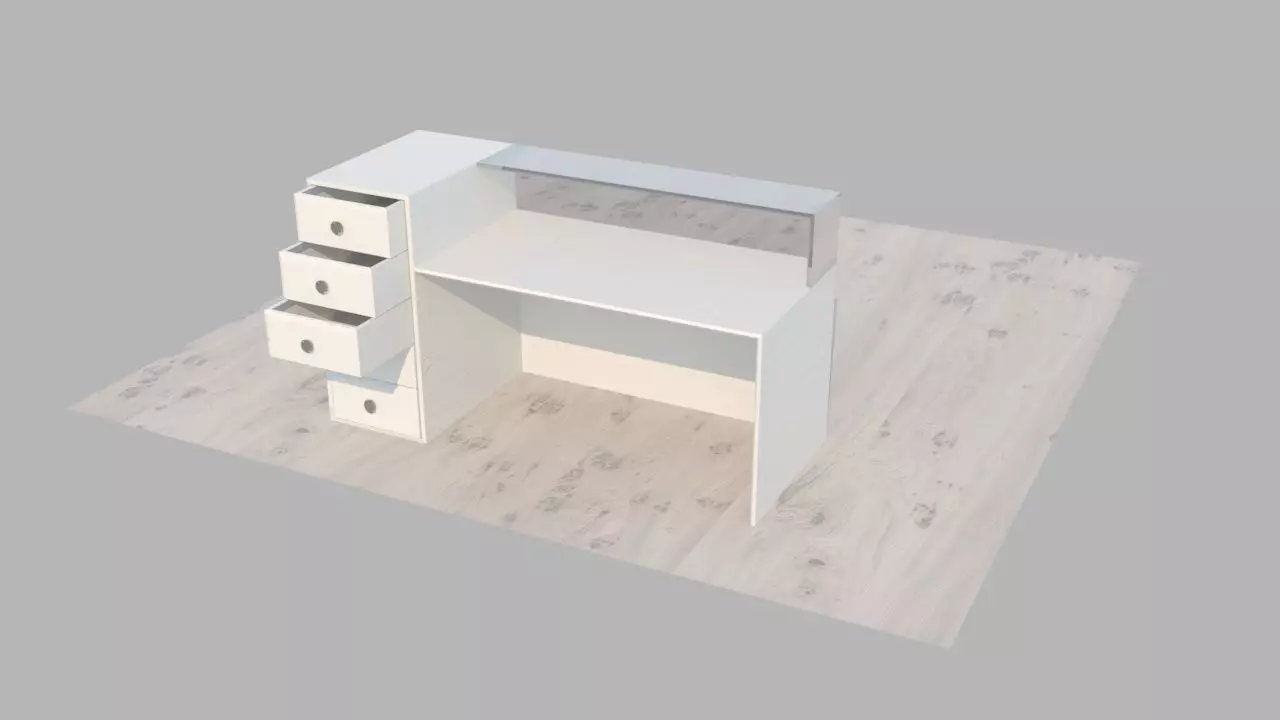Table desk with drawers on top Free 3D model