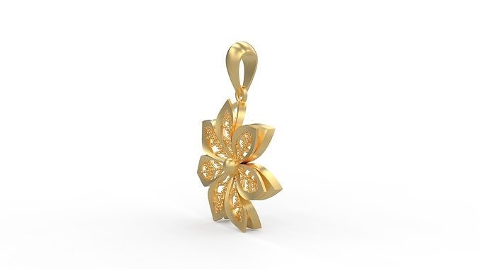Ultra Vision Flower Leaf Women Pendant  3D print model