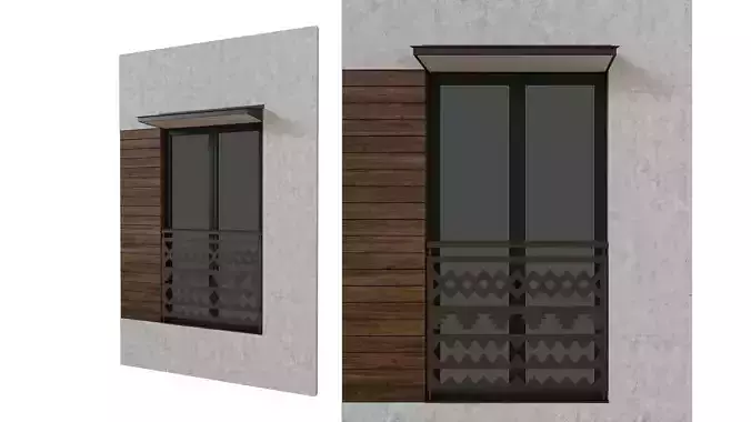 3D Fasade Element Window Railing Ornament