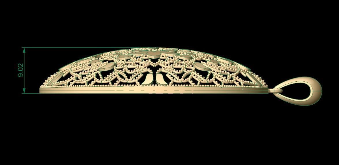 Ultra Vision Ottoman Turkey Islamic Seljuk Pattern Pendant 3D print model_2