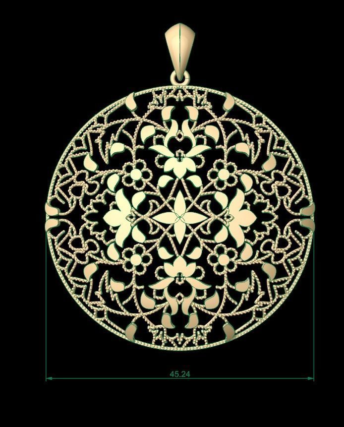 Ultra Vision Ottoman Turkey Islamic Seljuk Pattern Pendant 3D print model_1