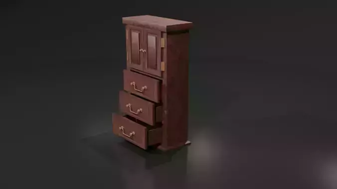 Stylized furniture 3d model and texture