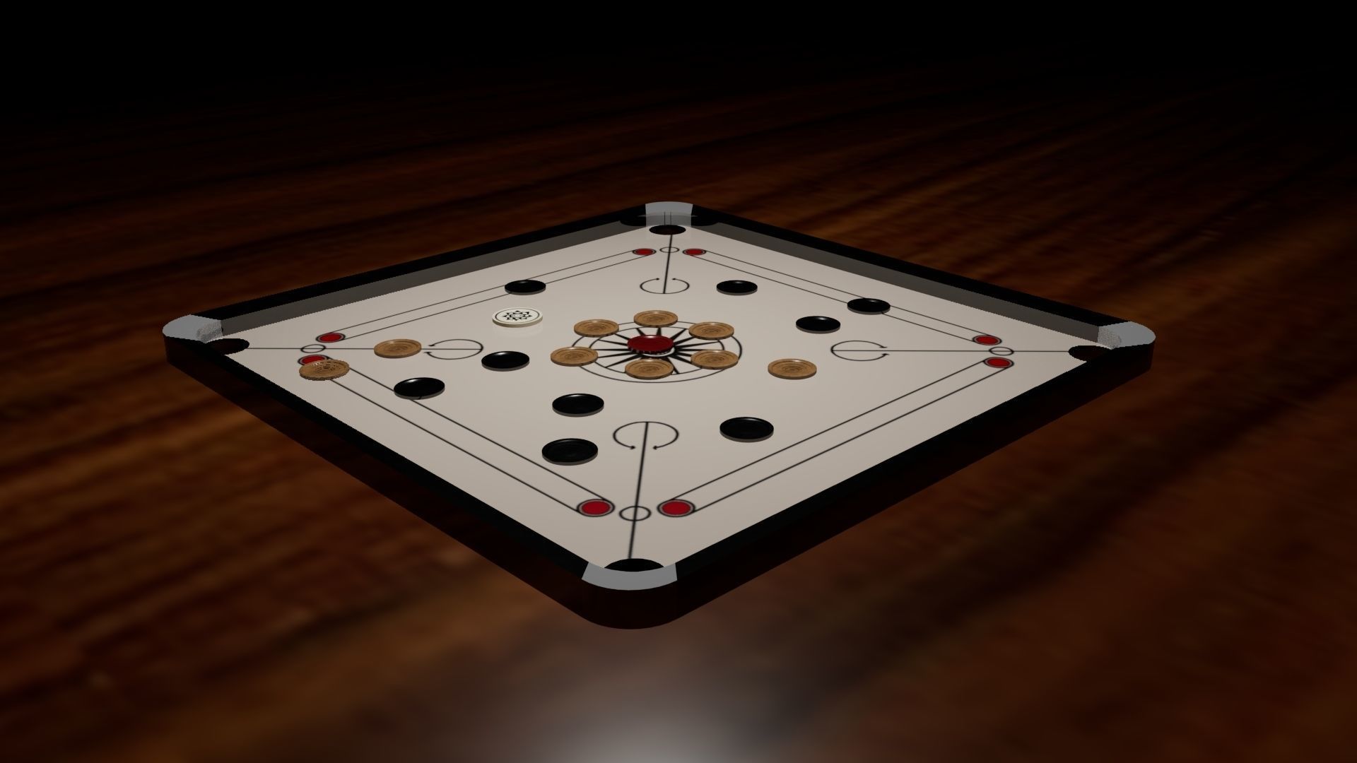 CARROM BOARD 3D model_2