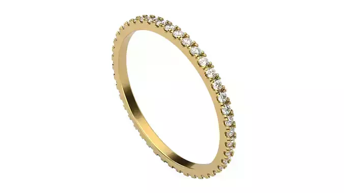 French Pave eternity ring  1 25 mm 3D print model