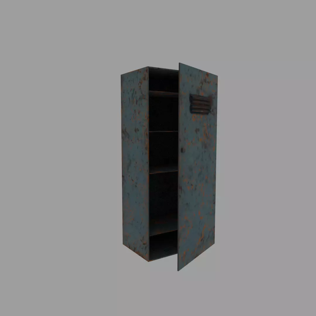 Rusty locker Free low-poly 3D model
