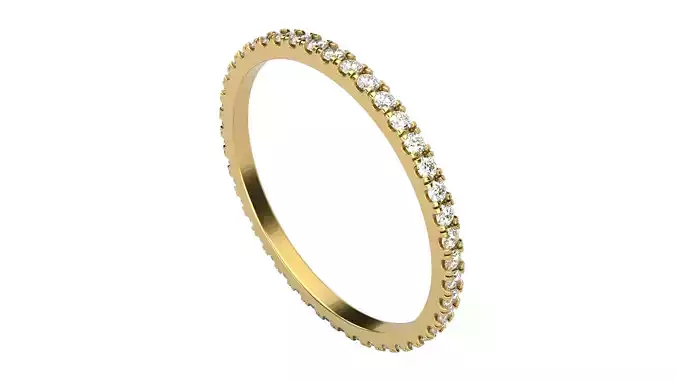 French Pave eternity ring 1 10 mm 3D print model