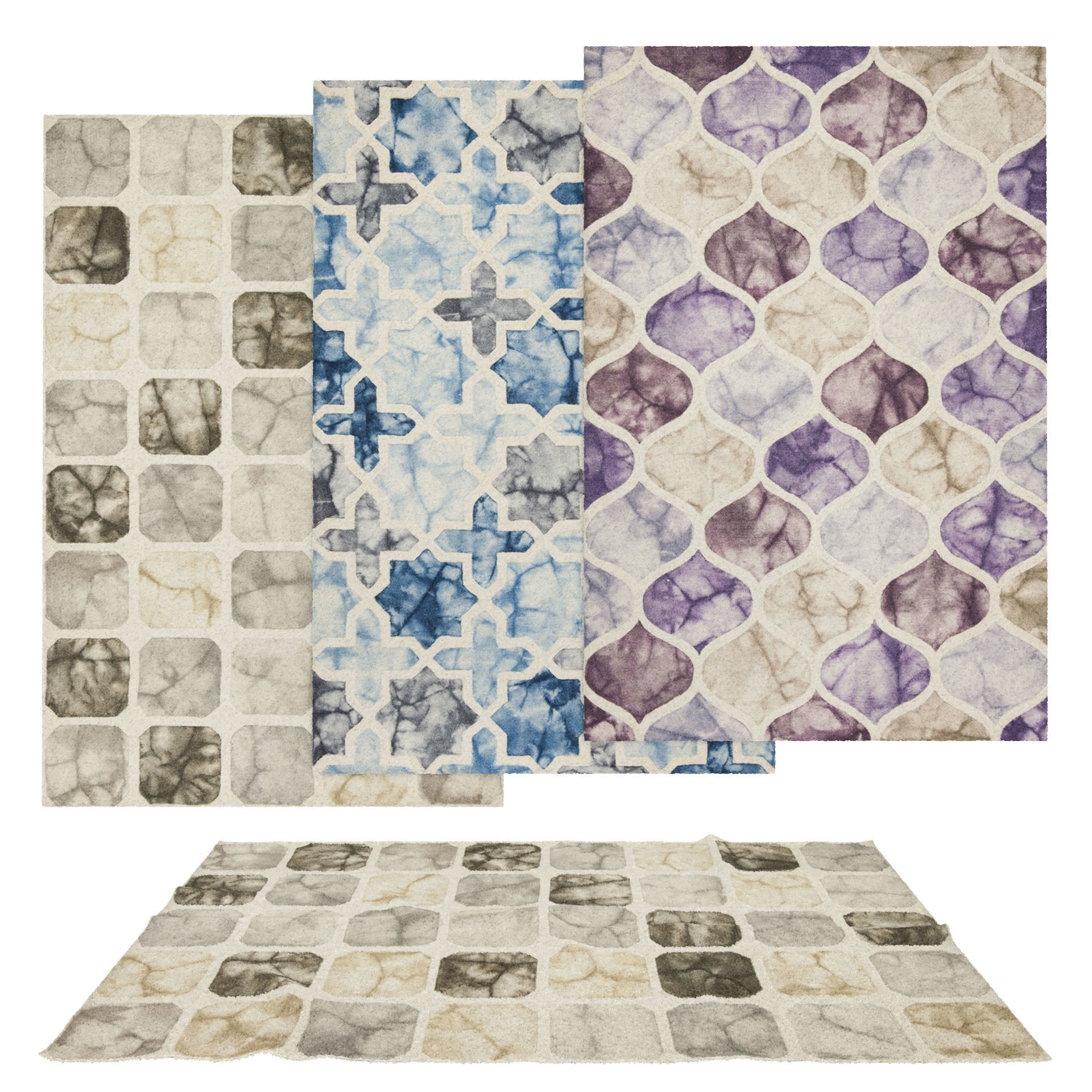 9 in 1 Rug Collection No 8 Low-poly 3D model_1