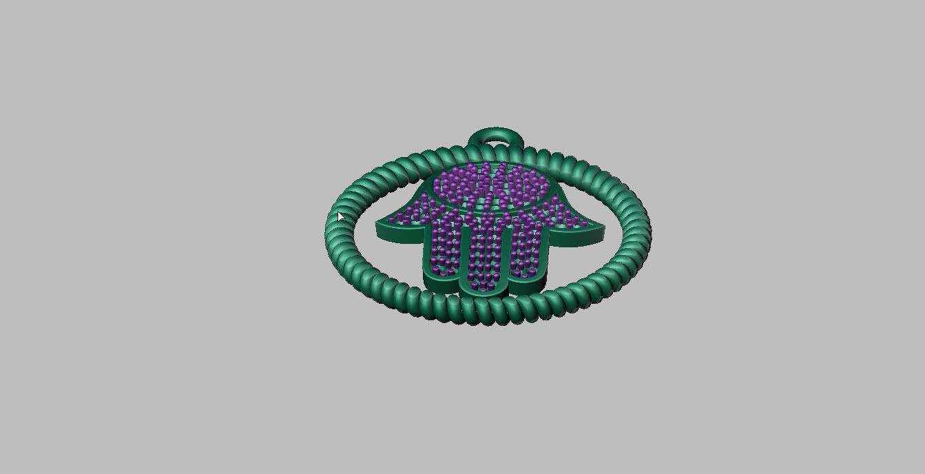 Hamsa Diamond Pendant  3D print model_11