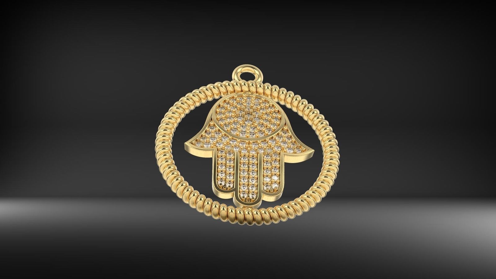 Hamsa Diamond Pendant  3D print model_1