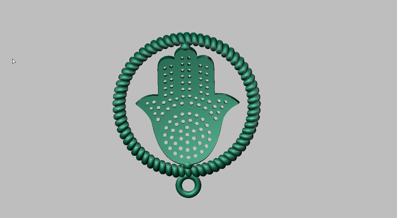 Hamsa Diamond Pendant  3D print model_9