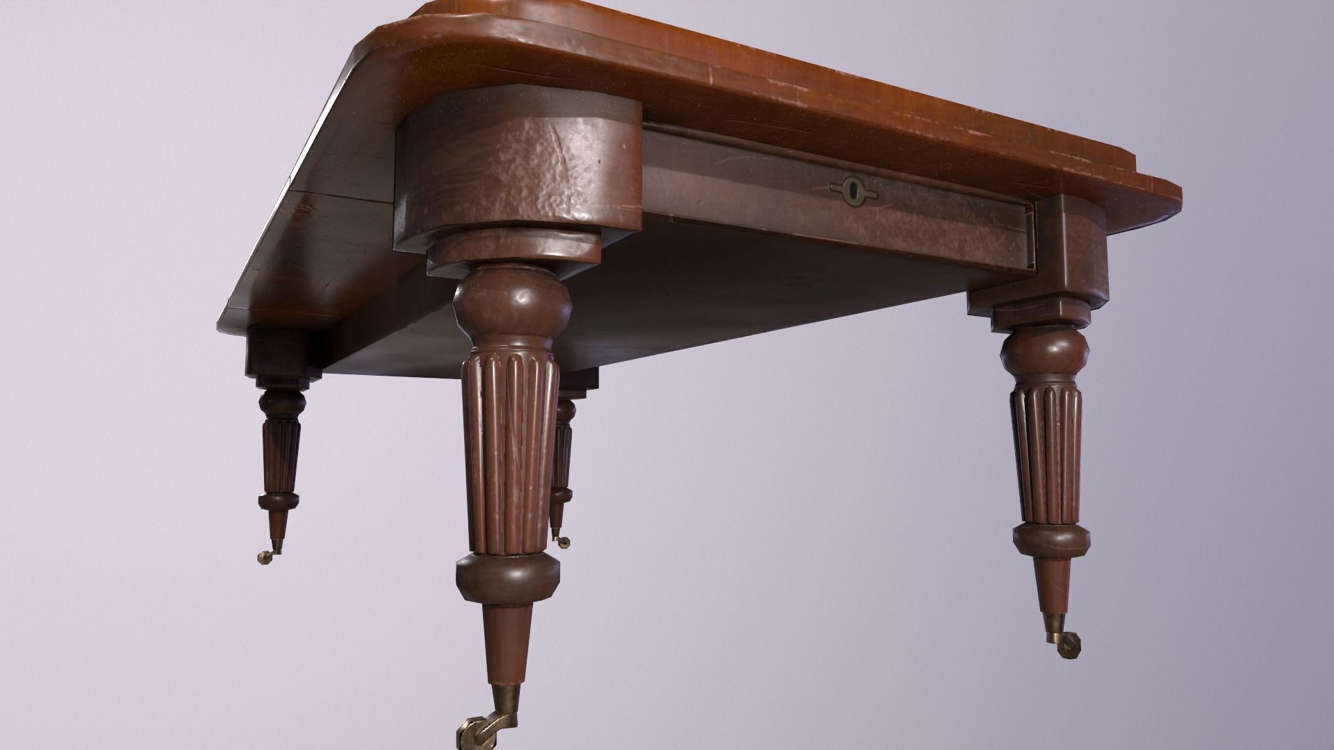 Chair and Table Low-poly 3D model_10