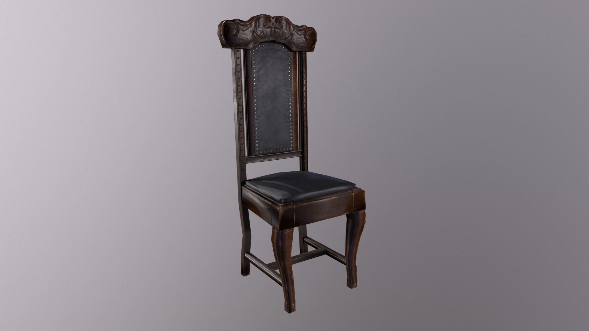 Chair and Table Low-poly 3D model_7