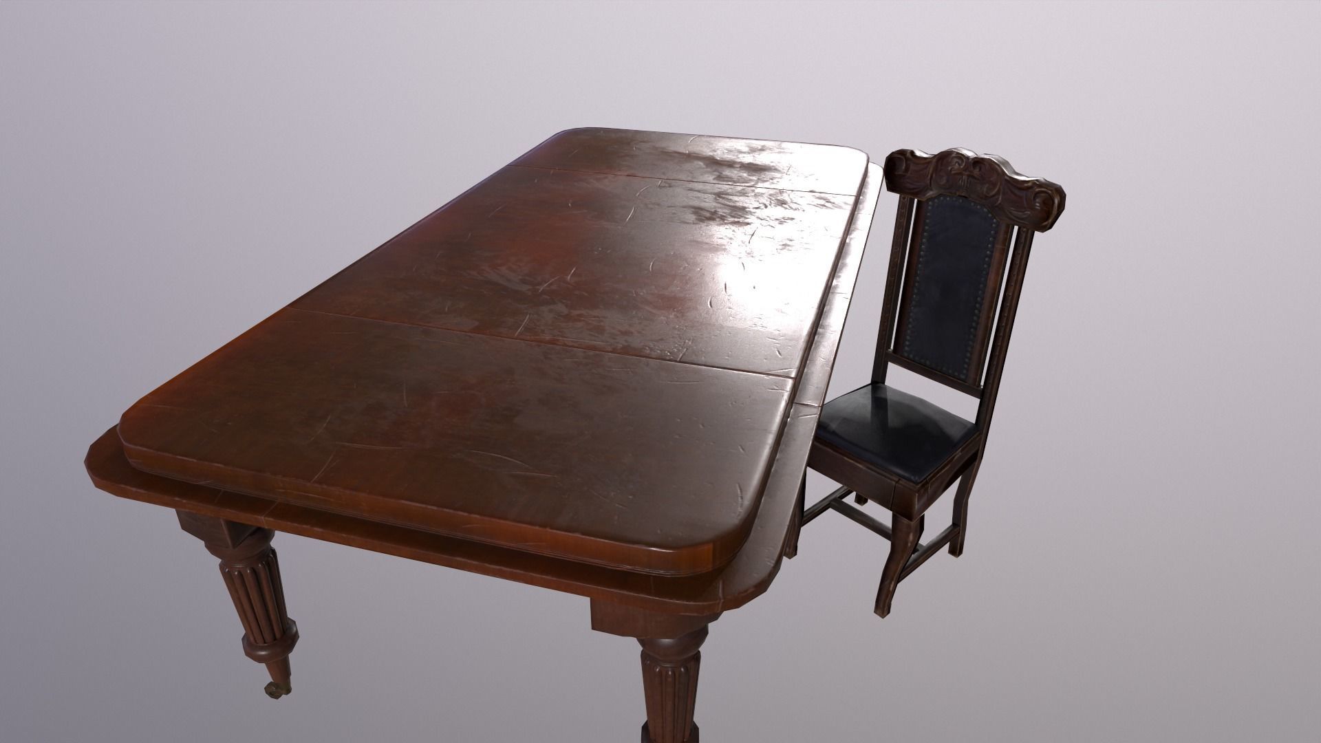 Chair and Table Low-poly 3D model_12