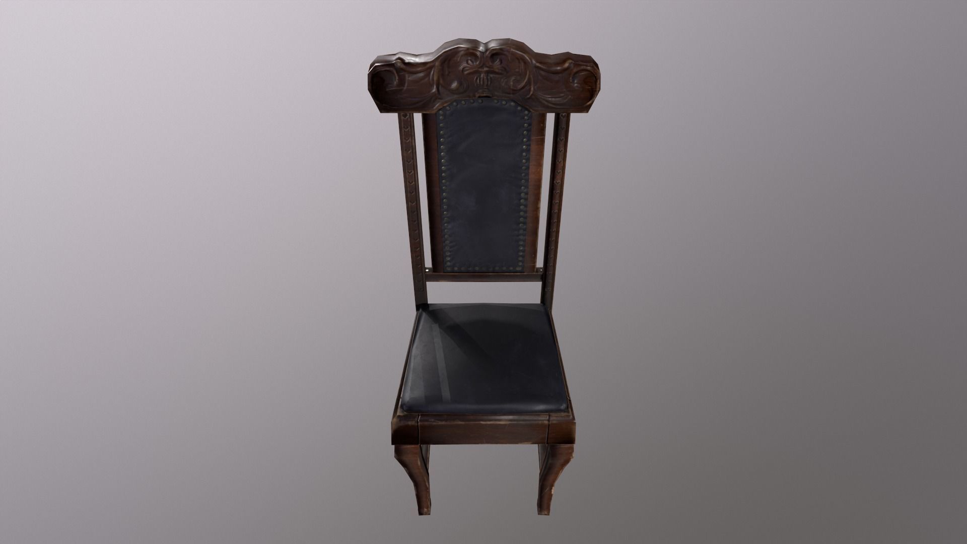 Chair and Table Low-poly 3D model_3