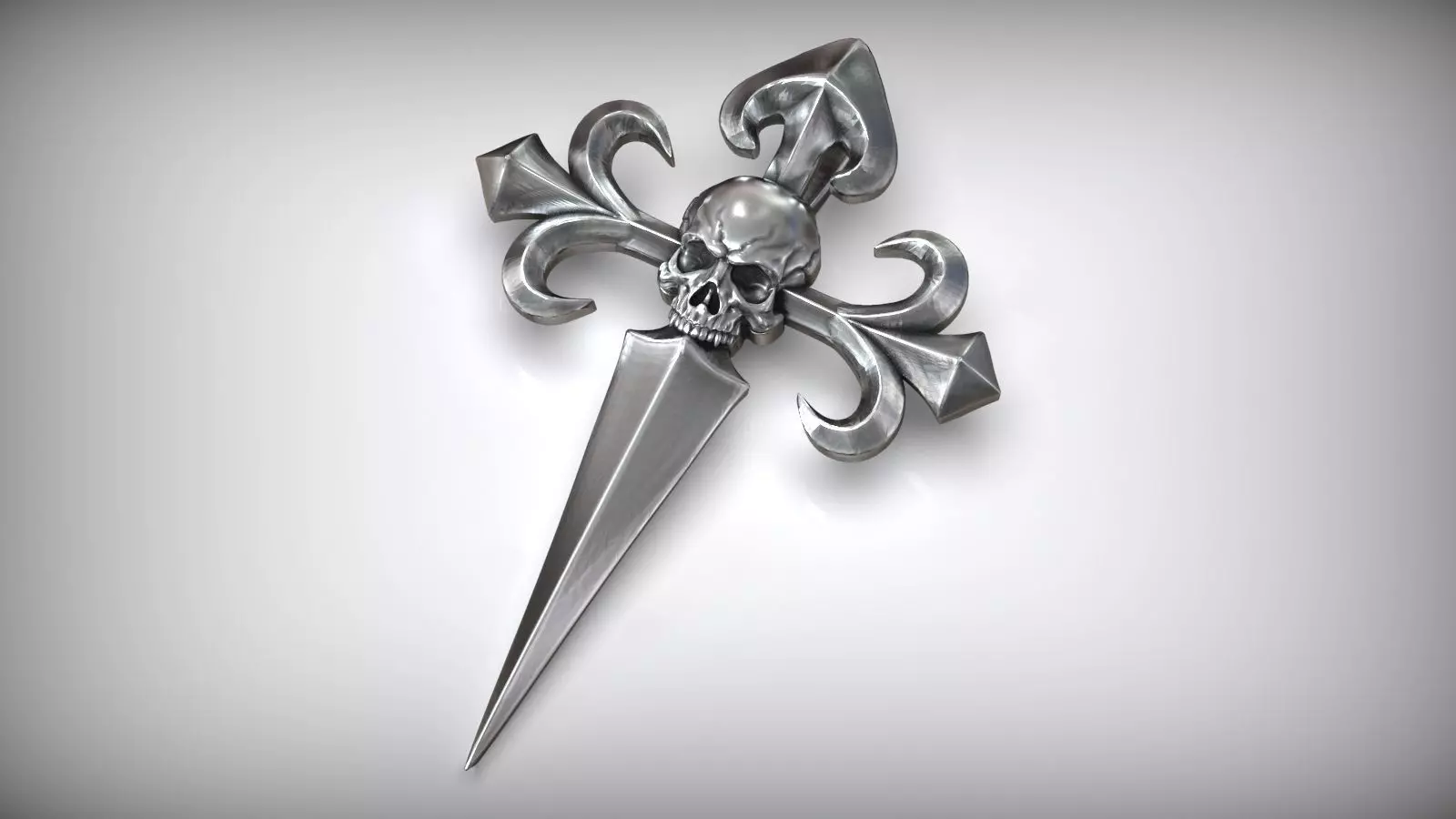 Orden Santiago Cross Amulet Skull 3D print model