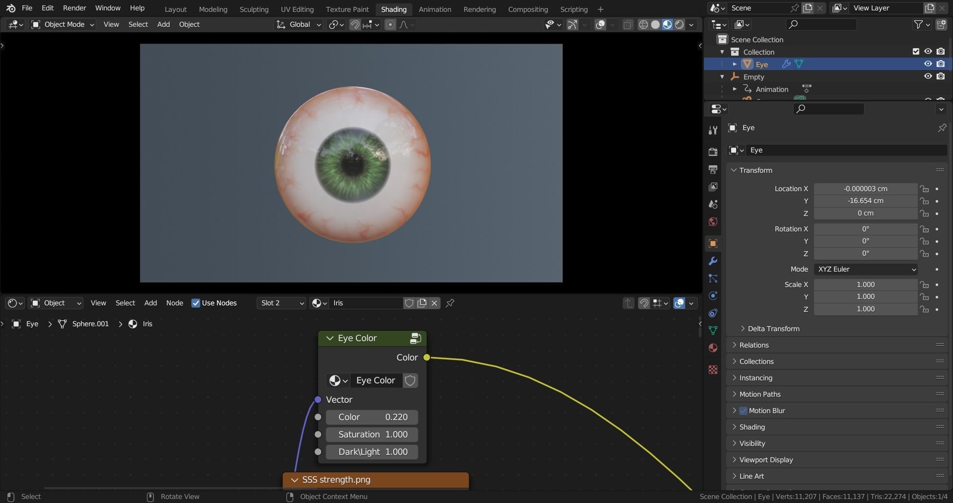 Semi-Realistic Eyes human eye Low-poly 3D model_10