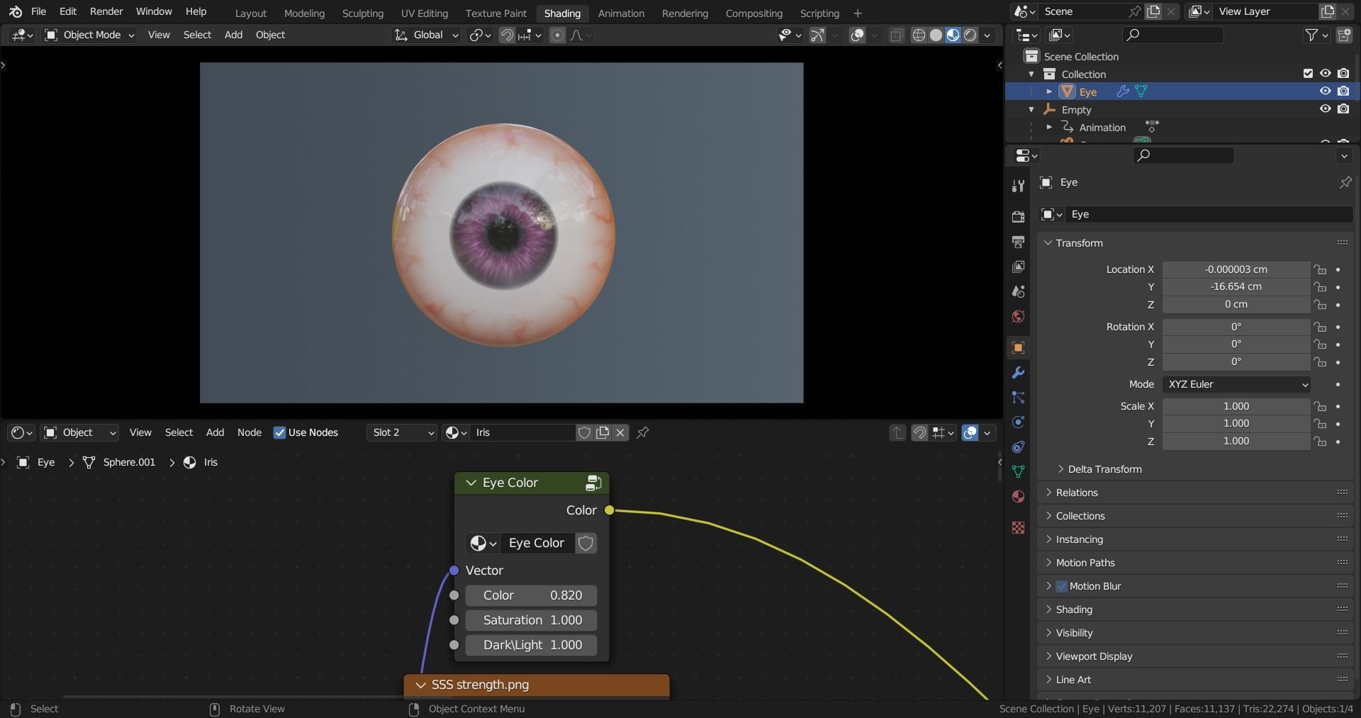 Semi-Realistic Eyes human eye Low-poly 3D model_12