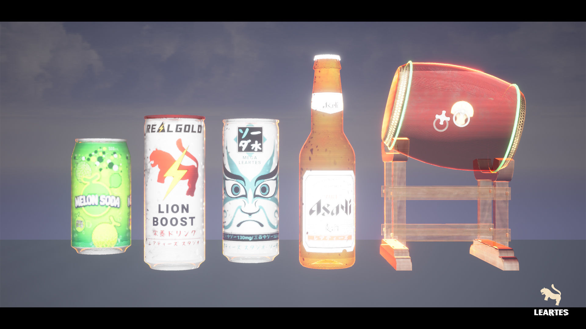 Cyberpunk Japanese Holograms  Neon Set - Set of 51 Holograms  Low-poly 3D model_5