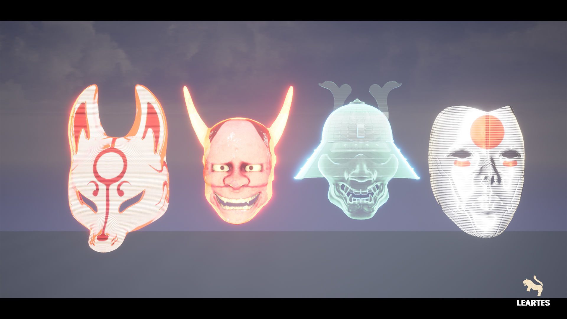 Cyberpunk Japanese Holograms  Neon Set - Set of 51 Holograms  Low-poly 3D model_7