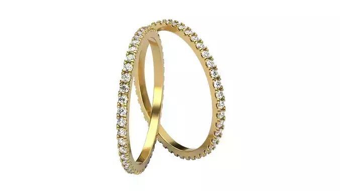 French Pave eternity ring 1 50 mm 3D print model