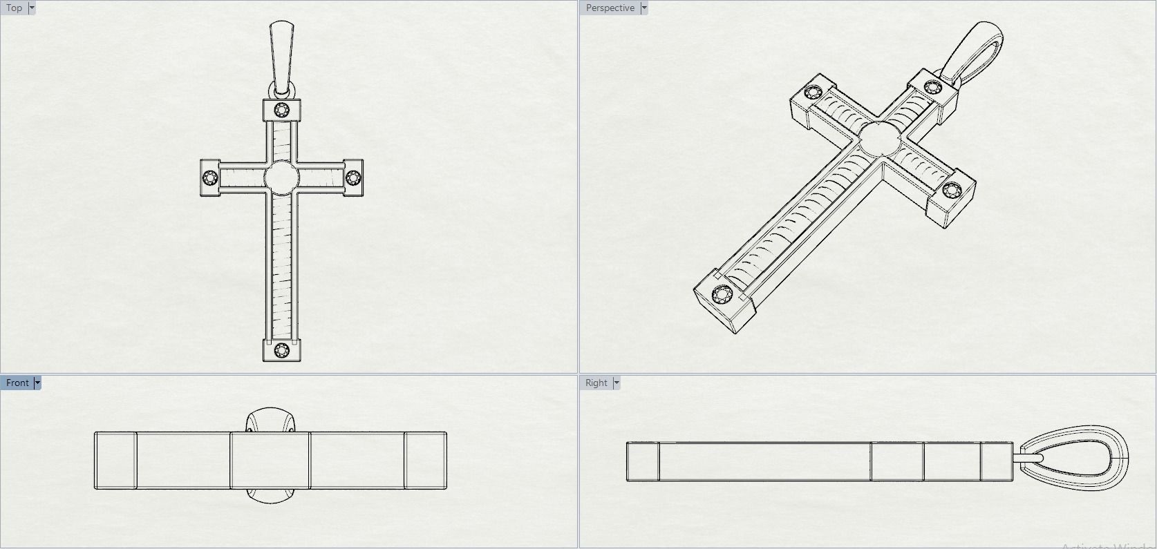 JESUS CROSS DIAMOND PENDANT 3D print model_15